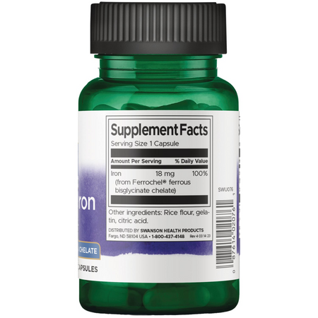 Swanson Albion Chelát Železitý 18 mg 180 kapslí