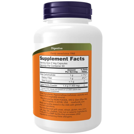 Now Foods Apple Pectin 700 mg 120 veg kapslí