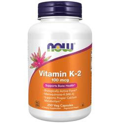 Now Foods Vitamín K2 100 mcg + Vojtěška 250 mg 250 veg kapslí