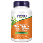 Now Foods Milk Thistle Extract 750 mg Silymarin (600 mg), Maximum Strength 90 veg kapslí