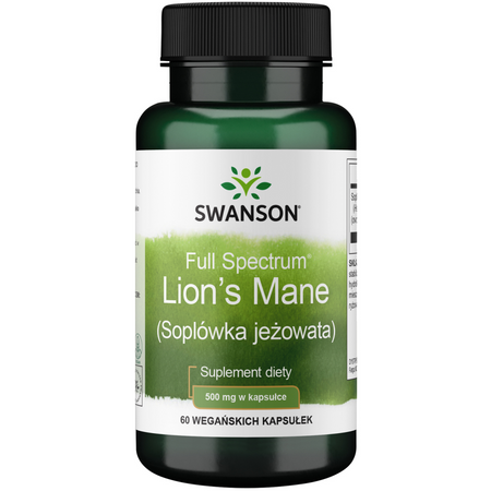 Swanson Full Spectrum Lion’s Mane Mushroom 500 mg 60 kapslí