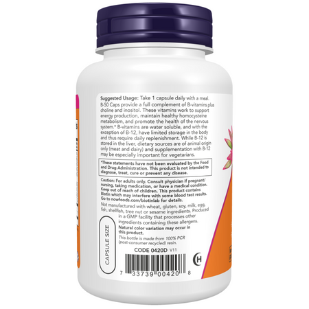 Now Foods Vitamin B-50 Complex 100 veg kapslí