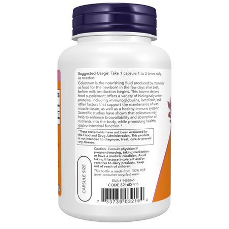Now Foods Colostrum 500 mg 120 kapslí