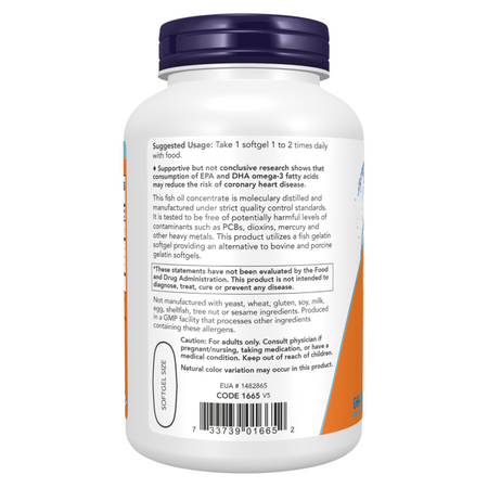 Now Foods Ultra Omega-3 Fish Gelatin) 180 kapslí