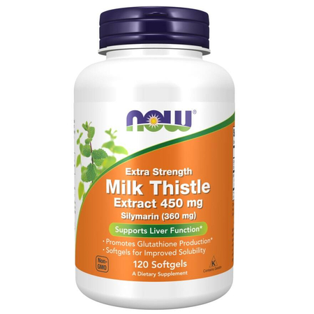 Now Foods Milk Thistle Extract, Extra Strength 450 mg 120 kapslí