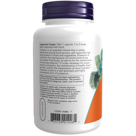 Now Foods Citrát Draselný 99 mg 180 kapslí