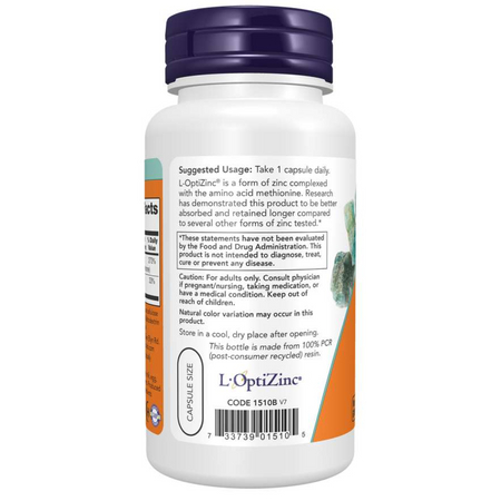 Now Foods L-OptiZinc 30 mg 100 kapslí