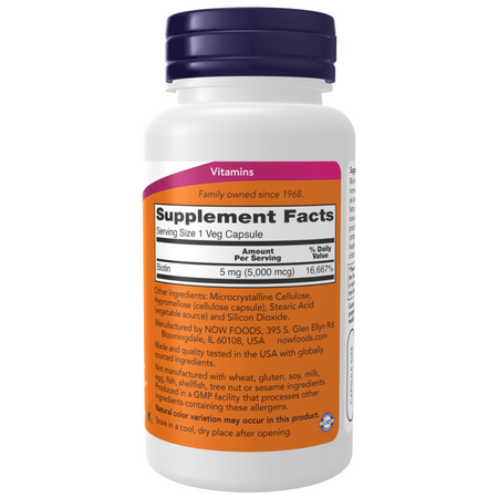 Now Foods Biotin 5000 mcg 120 veg kapslí
