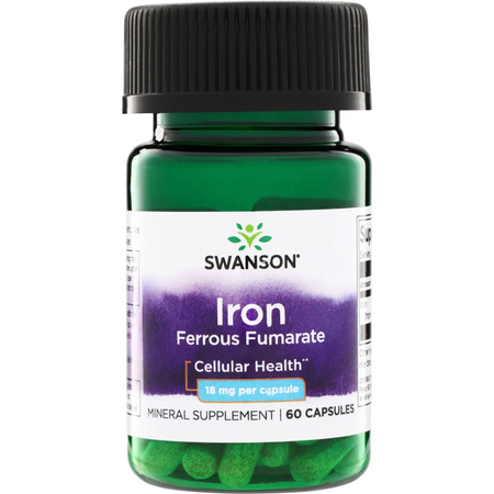 Swanson Fumarát Železnatý 18 mg 60 kapslí