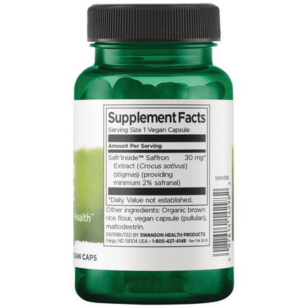 Swanson Saffron 30 mg Extract 60 veg kapslí