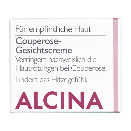 ALCINA For sensitive skin Couperose Facial Cream – pleťový krém redukující zarudnutí pro pleť s teleangiektáziemi (kuperóza), 50 ml