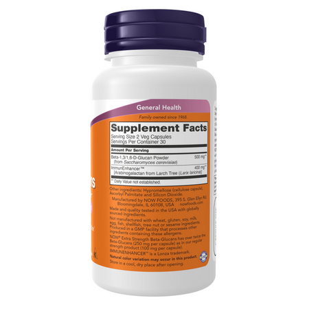 Now Foods Beta-Glucans Extra Strength 60 kapslí
