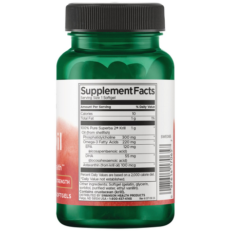 Swanson Krillový Olej (Krill Oil) 1000 mg 30 kapslí