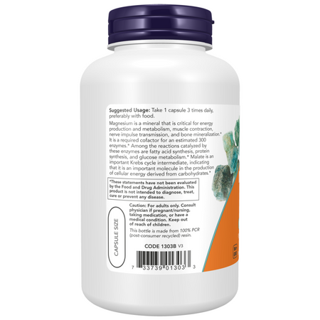 Now Foods Magnesium Malate Caps 180 kapslí