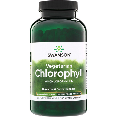 Swanson Chlorofyl 60 mg + Vojtěška (Alfalfa) 410 mg 300 kapslí