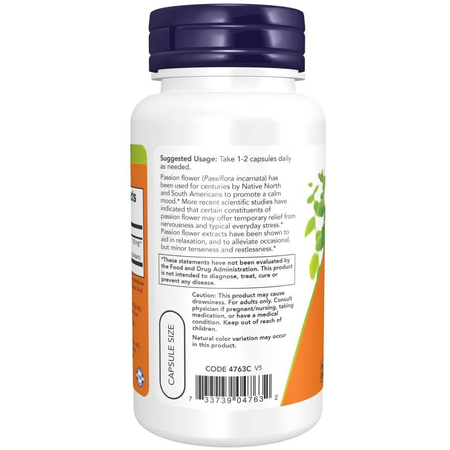 Now Foods Passion Flower 350 mg 90 veg kapslí