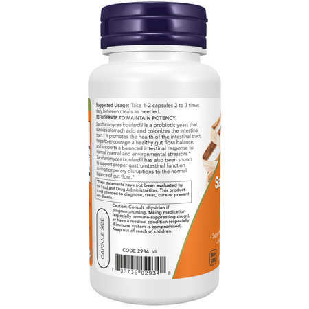 Now Foods Sacharomyces Boulardi 120 kapslí