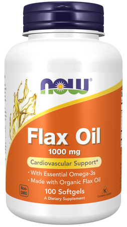 Now Foods Flax Oil 1000 mg 100 kapslí