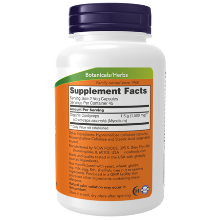 Now Foods Cordyceps 750 mg 90 kapslí