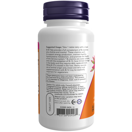 Now Foods Vitamin B-50 Complex 100 tablet