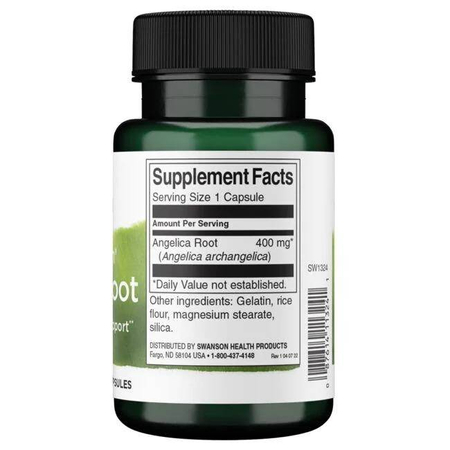 Swanson Andělika (Angelica) 400 mg 60 kapslí
