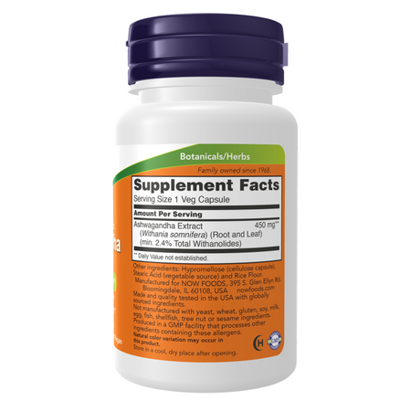 Now Foods Ashwagandha 450 mg 180 kapslí