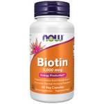 Now Foods Biotin 5000 mcg 60 veg kapslí
