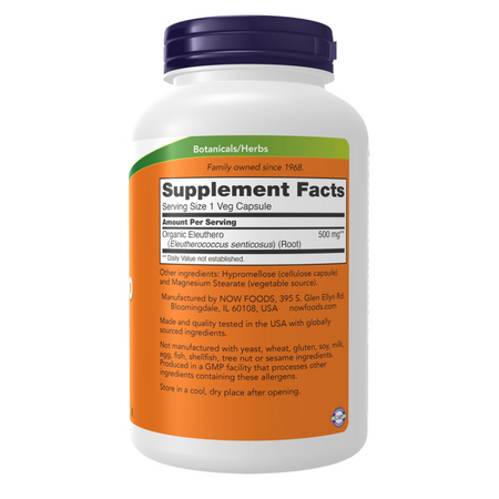 Now Foods Eleuthero 500 mg 250 kapslí