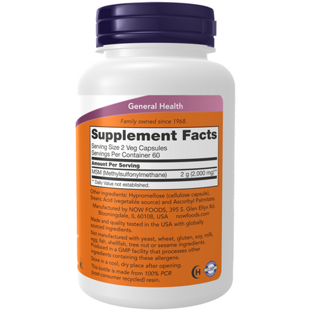 Now Foods MSM Methylsulfonylmethan 1000 mg 240 veg kapslí
