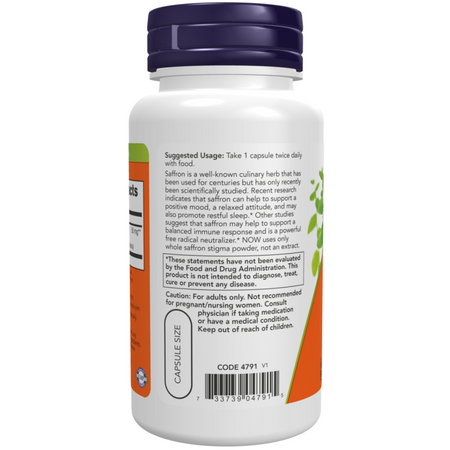 Now Foods Saffron 50 mg 60 veg kapslí