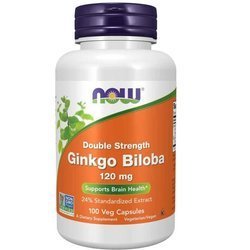Now Foods Ginkgo Biloba Double Strength Extrakt 120 mg 100 veg kapslí