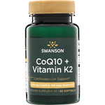 Swanson Koenzym Q10 100 mg + Vitamín K2 180 mcg 60 kapslí