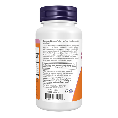 Now Foods Koenzym Q10 60 mg Fish Oil 120 kapsle
