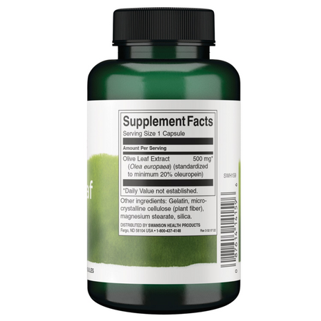 Swanson Olivový List (Olive Leaf) Extract 500 mg 120 kapslí