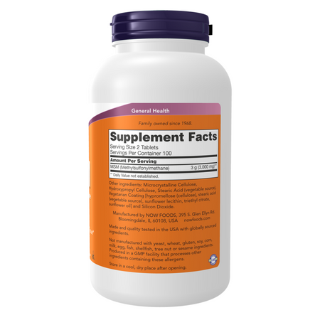 Now Foods MSM Methylsulfonylmethan 1500 mg 200 tablet