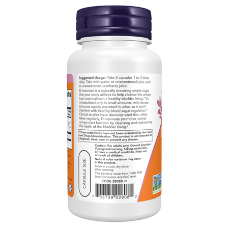 Now Foods D-Mannose Urinary Support 500 mg 240 kapslí