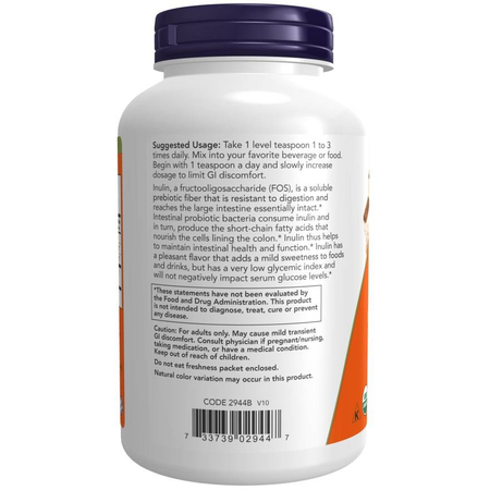 Now Foods Inulin Prebiotic Pure Powder 454 g
