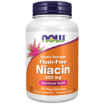 Now Foods Niacin 500 mg, Double Strength Flush-Free 90 veg kapslí