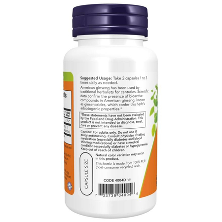 Now Foods American Ginseng Extract 100 kapslí