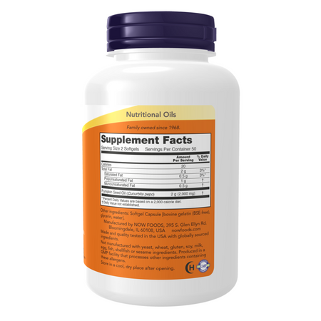 Now Foods Pumpkin Seed Oil 1000 mg 250 kapslí