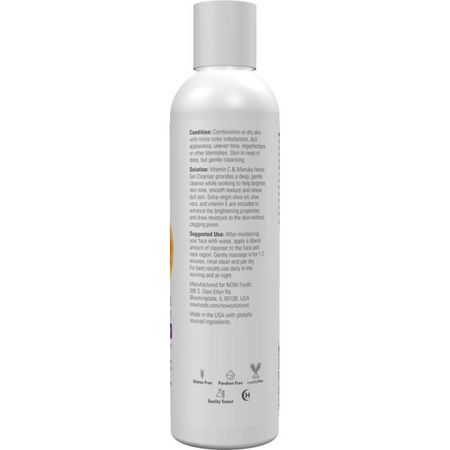 Now Foods Vitamin C Manuka Honey Gel Cleanser 237 ml