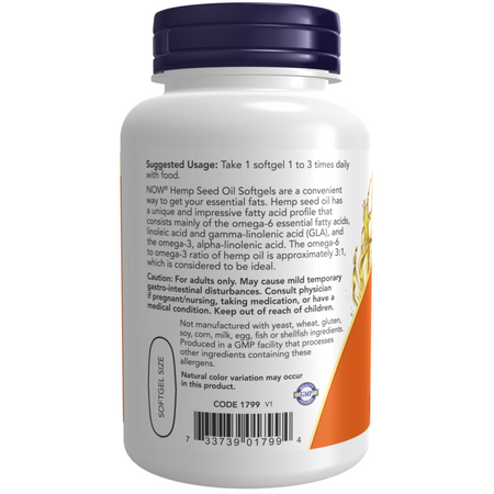 Now Foods Hemp Seed Oil 1000 mg 120 kapslí