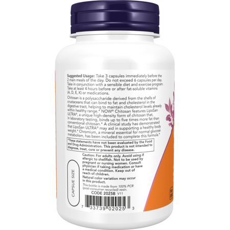 Now Foods Chitosan 500 mg plus Chromium 120 kapslí