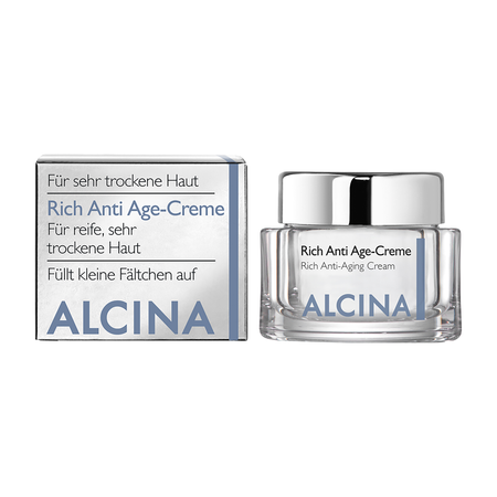 ALCINA For dry skin Rich Anti-Age Cream – bohatý protistárnoucí krém pro zralou, velmi suchou pleť, 50 ml