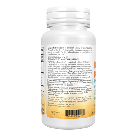 Now Foods Probiotikum BerryDophilus Kids 120 tablet
