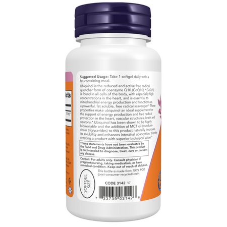 Now Foods Ubiquinol Koenzym Q10 100 mg 60 kapslí