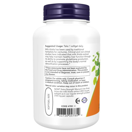 Now Foods Milk Thistle Extract, Extra Strength 450 mg 120 kapslí