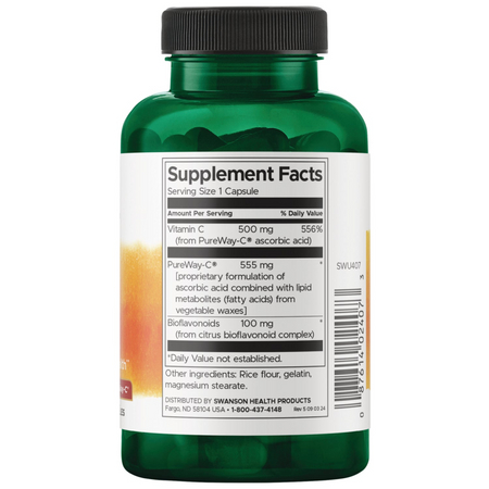 Swanson Vitamín C 500 mg PureWay-C 90 kapslí