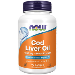 Now Foods Cod Liver Oil Extra Strength 1000 mg 90 kapslí