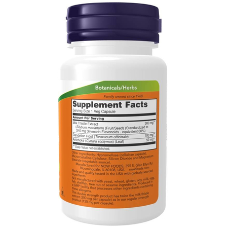 Now Foods Milk Thistle Extract, Double Strength 300 mg 50 kapslí